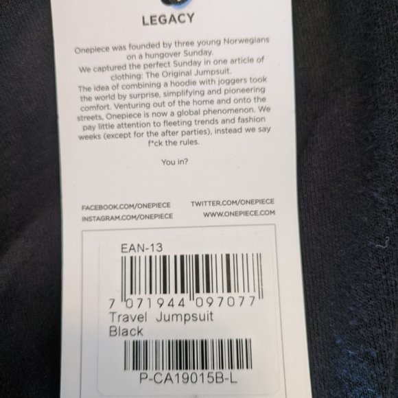 Ultimate Travel Jumpsuit ONEPIECE Legacy - NWT - Picture 10 of 14